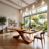Modern Thick Top Dining Table For Kitchen Dining Area