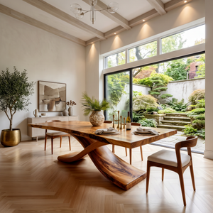 Modern Thick Top Dining Table For Kitchen Dining Area