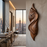 Handcrafted Sculptural Wooden Wall Clock For Cozy Bedroom