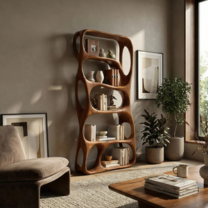 Modern Handcrafted Bookshelf Storage Organizer For Home Office Space