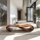 Modern Statement Bench With Soft Curved Lines For Entryway