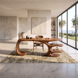 Artistic Rounded Corner Desk Living Room Office