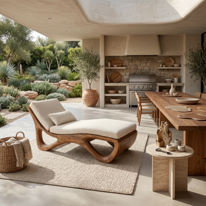 Luxury Organic Modern Chaise Lounge High End Residential Interior