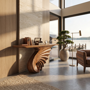 Luxury Spiral Base Console Table Contemporary Villa