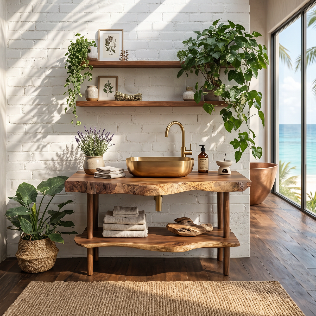 Rustic Wood Bathroom Vanity For Functional Decor