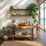 Rustic Wood Bathroom Vanity For Functional Decor