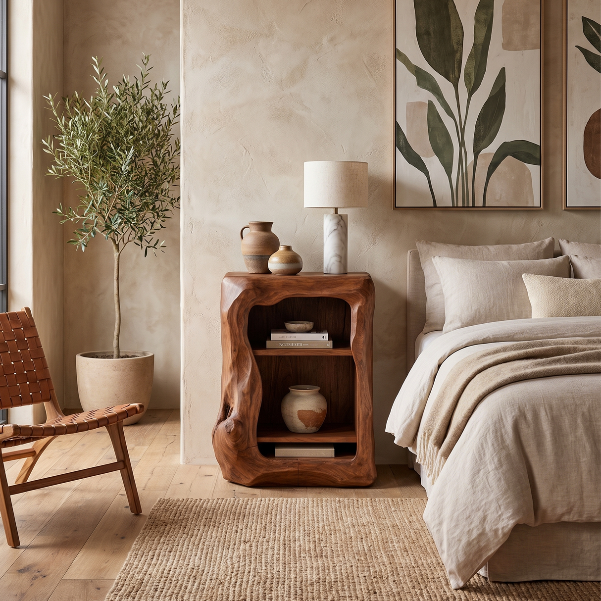 Rustic Wooden Nightstand Bedroom Furniture Essential