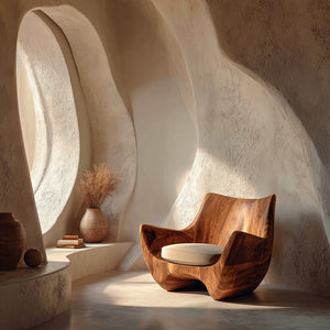 Organic Natural Wood Chair For Living Room