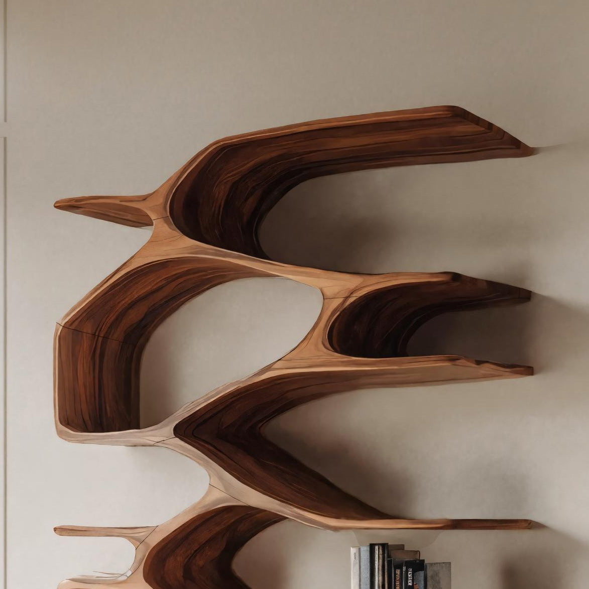 Organic Sculptural Bookshelf For Living Decor