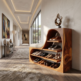 Rustic Shoe Bench Rack For Entryway Hallway Storage Corner