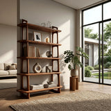 Contemporary Wooden Standing Shelf For Living Room Corner