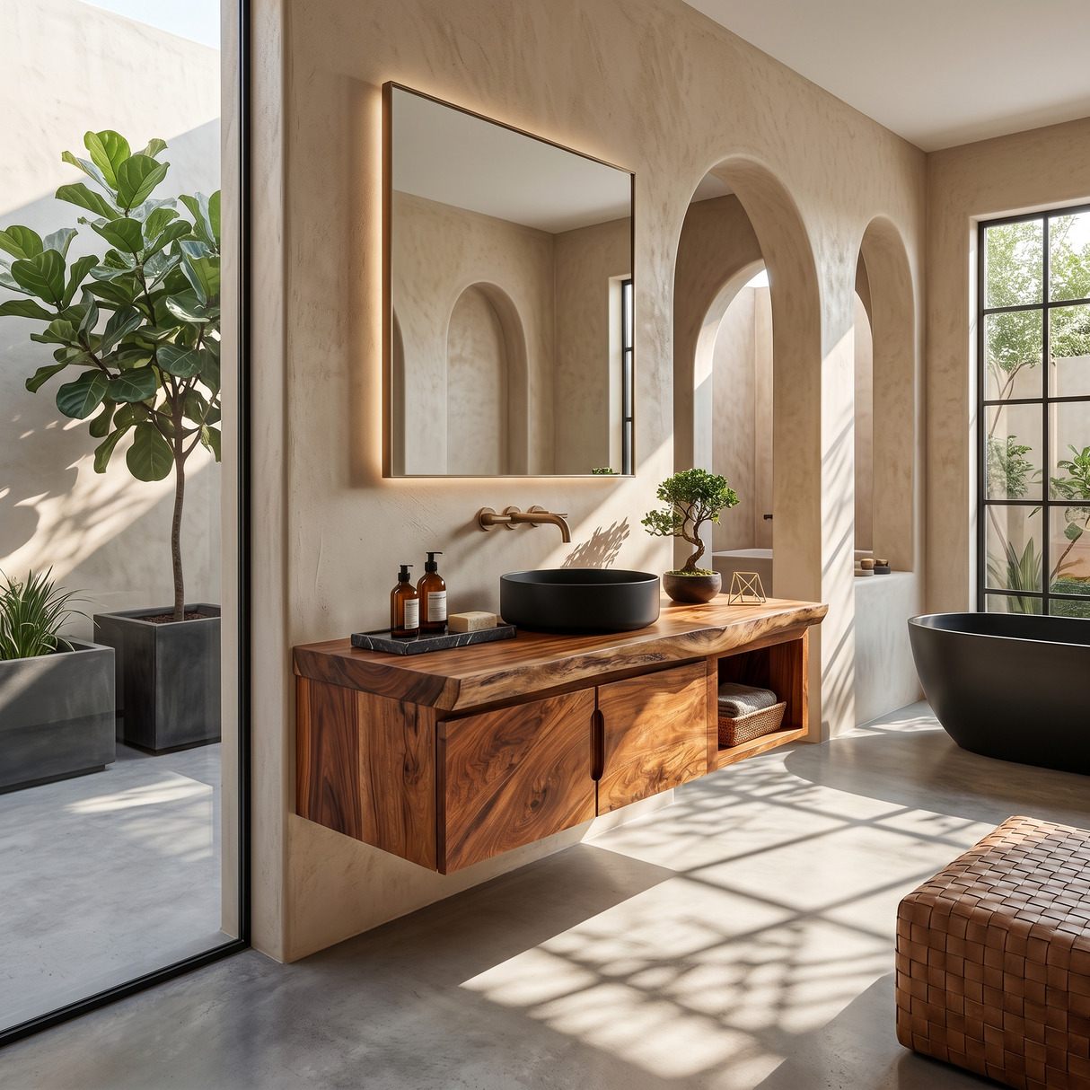 Organic Storage Bathroom Cabinet Modern Ensuite