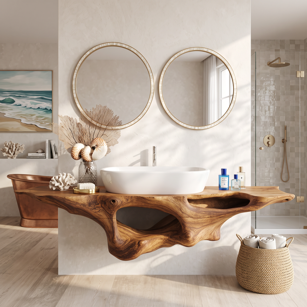 Farmhouse Solid Wood Vanity Unique Bathroom Design