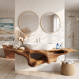 Farmhouse Solid Wood Vanity Unique Bathroom Design