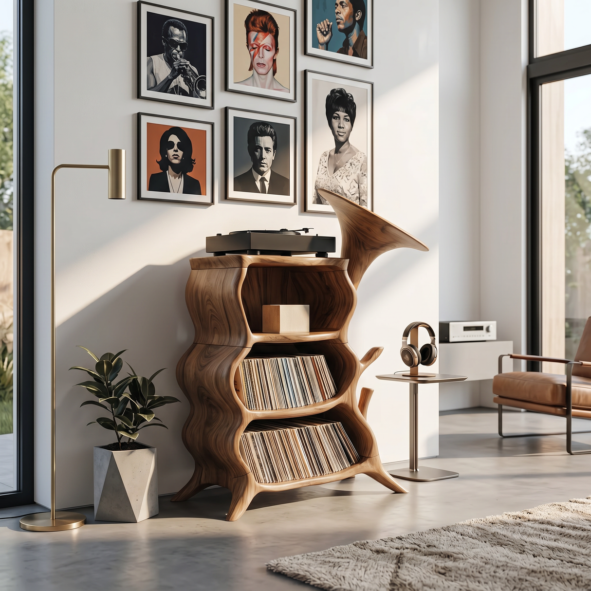Handcrafted Wooden Media Console For Furniture Decor