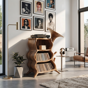 Handcrafted Wooden Media Console For Furniture Decor