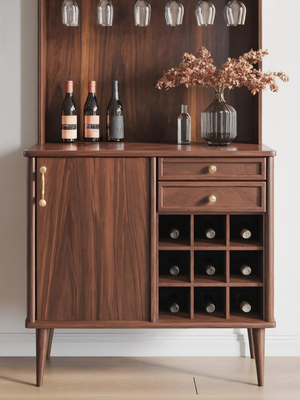 Classic Wine Cabinet With Storage For Dining Room