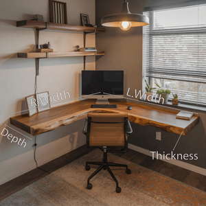 Modern Live Edge Corner Desk For Home Office