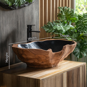 Mid Century Solid Wood Sink For Elegant Bathroom Setup