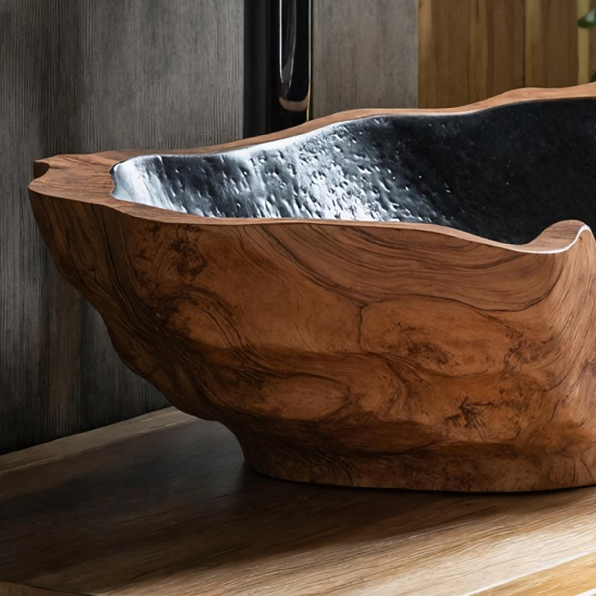 Mid Century Solid Wood Sink For Elegant Bathroom Setup
