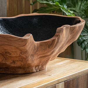 Mid Century Solid Wood Sink For Elegant Bathroom Setup