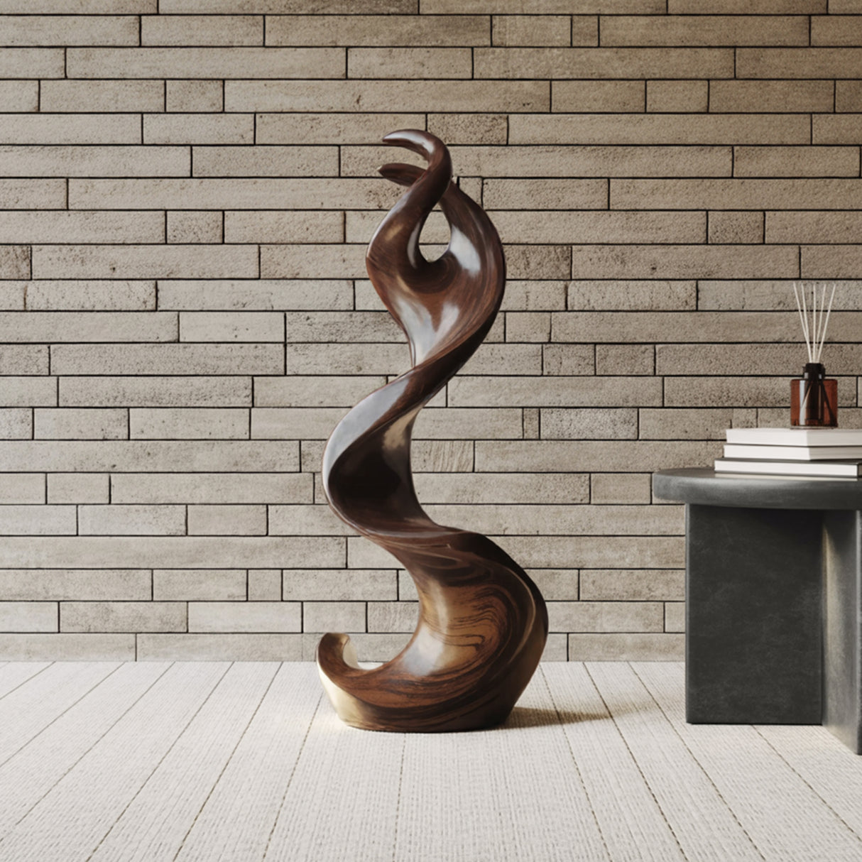 Farmhouse Large Twisted Spiral Floor Art For Living Room