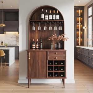Classic Wine Cabinet With Storage For Dining Room