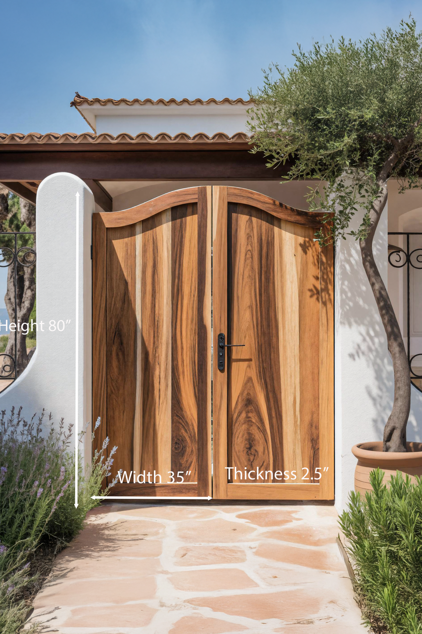 Curved Top Garden Gate Double Entry Door For Villa Courtyard
