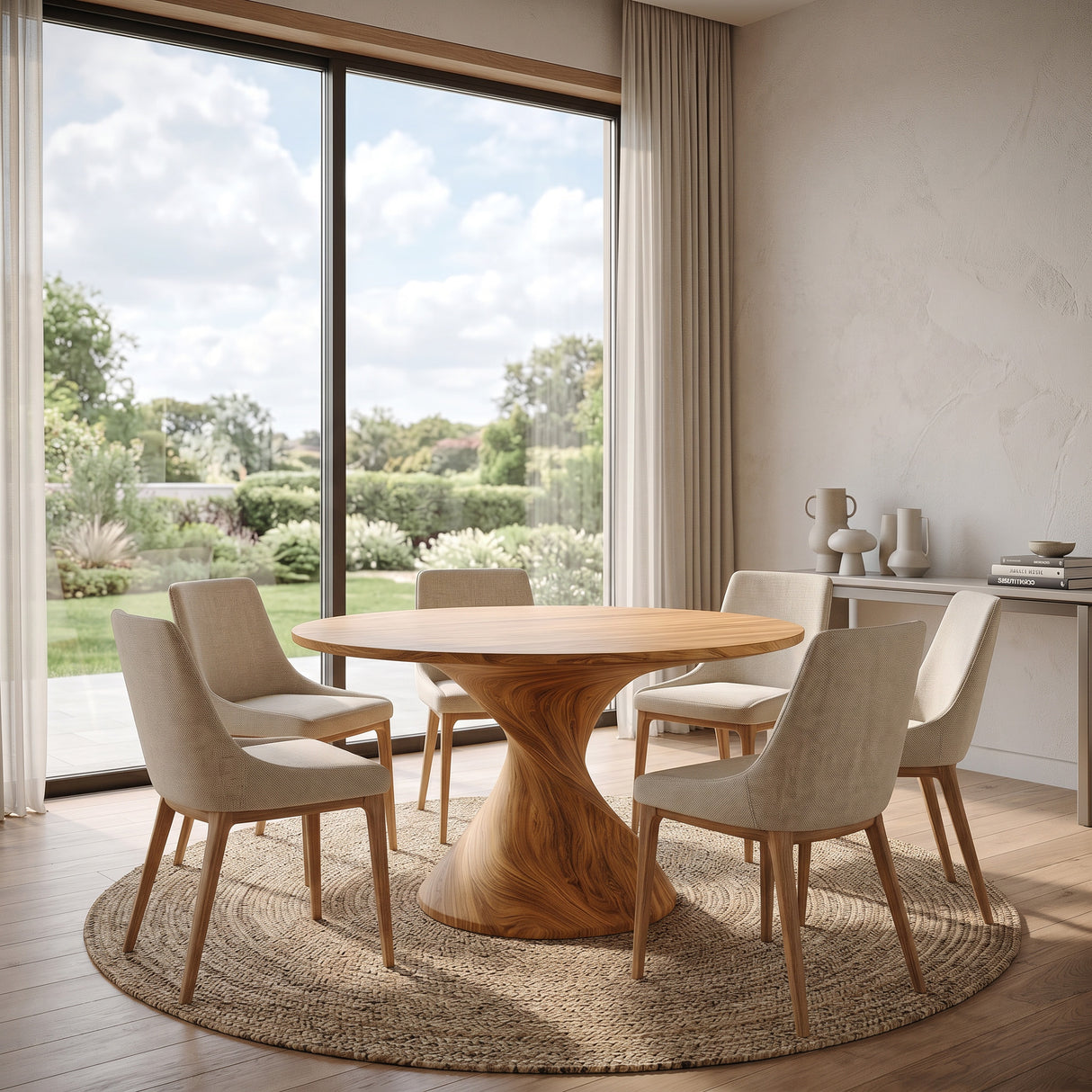Organic Twisted Sculptural Dining Table For Breakfast Nook