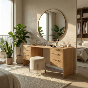 Minimalist Makeup Vanity Desk Personal Beauty Space Dressing Area