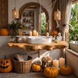 Modern Wooden Live Edge Bathroom Shelf For Furniture Decor Halloween Ideas