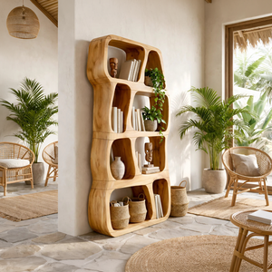 Scandinavian Artistic Bookshelf Display Organizer For Bedroom Space