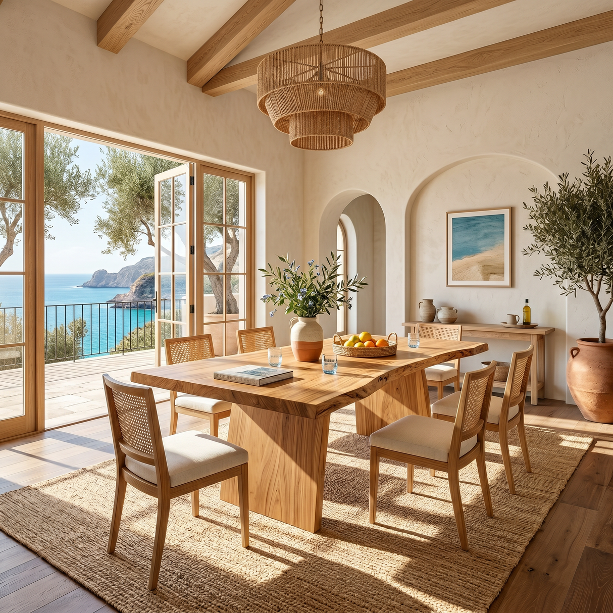 Contemporary Live Edge Dining Table For Entertaining Space