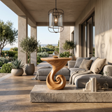 Scandinavian Spiral Side Table Modern Family Room