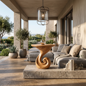 Scandinavian Spiral Side Table Modern Family Room