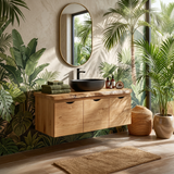 Minimalist Double Sink Vanity Garden Bathroom