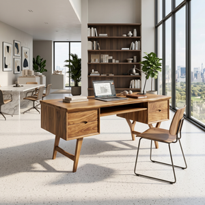 Mid Century Executive Desk Modern Workspace