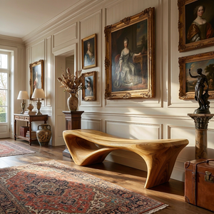 Modern Sculptural Bench For Entryway Or Living Room