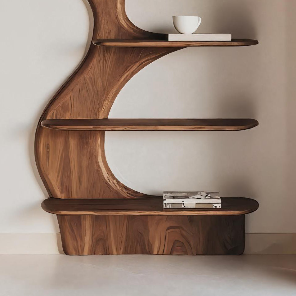 Modern Vertical Bookshelf With Open Storage For Living Room