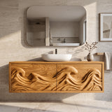 Contemporary Ocean Wave Wooden Bathroom Vanity For Luxury Bathroom