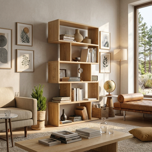 Modern Bookshelf Open Storage Display For Living Room