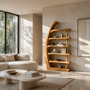Modern Bookshelf Open Display Storage For Contemporary Living Room