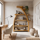 Organic Wooden Bookshelf Tree Inspired For Living Room