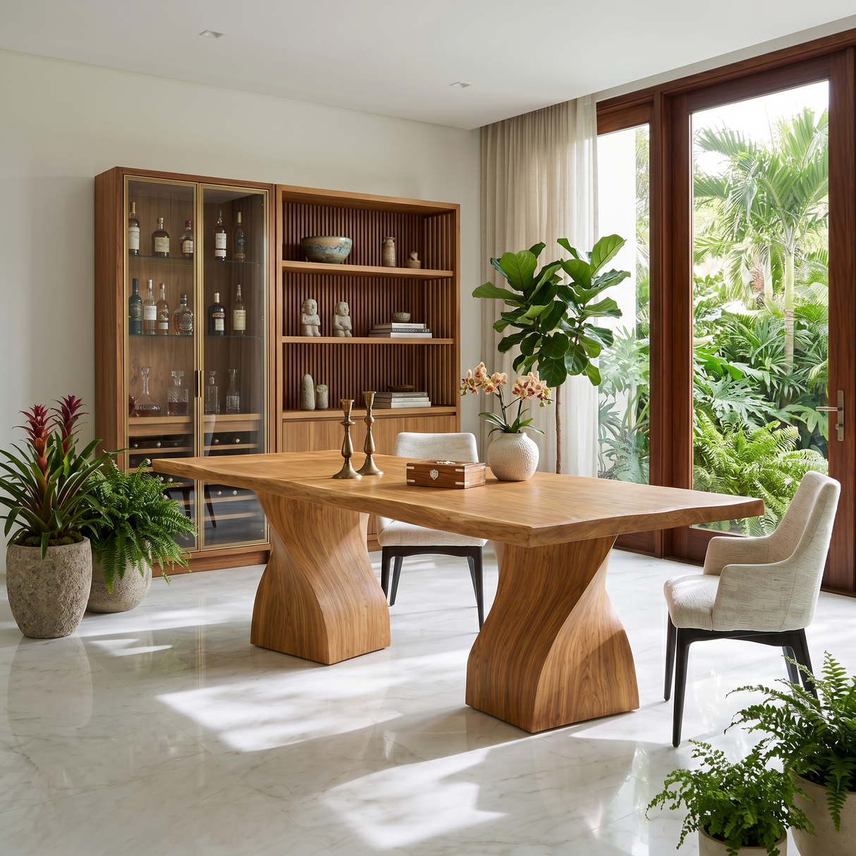 Modern Statement Feast Table For Tropical Dining Space