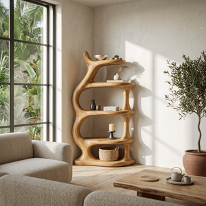 Organic Sculptural Freeform Bookshelf For Statement Contemporary Home