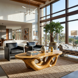 Sculptural Coffee Table With Open Loop Base For Luxury Living