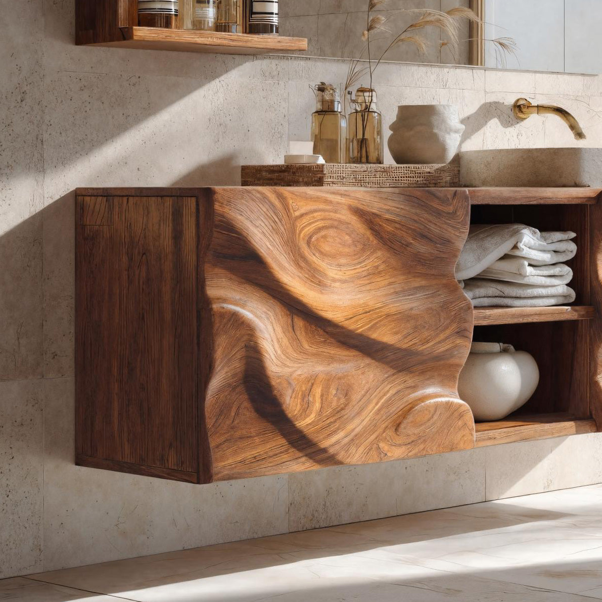 Handcrafted Wall Bathroom Vanity For Modern Bathroom