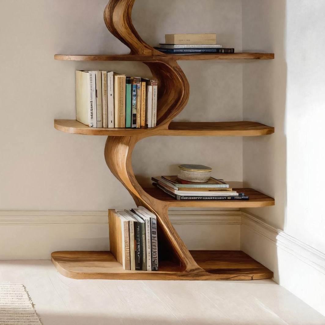 Organic Bookshelf For Living Room Interiors