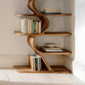 Organic Bookshelf For Living Room Interiors