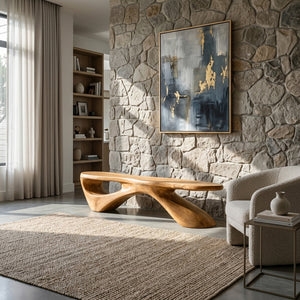 Sculptural Organic Bench For Entryway Or Living Room